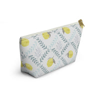 Lemon Tile Accessory Pouch w T-bottom in Aqua
